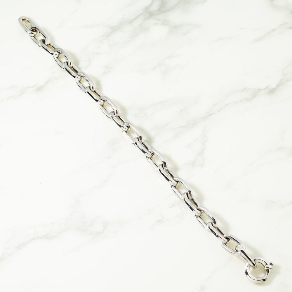 18k White Gold 7.5in Chain Link Bracelet